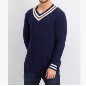 Club Room Mens XXL Blue Cricket Pattern Knitted Pullover sweater